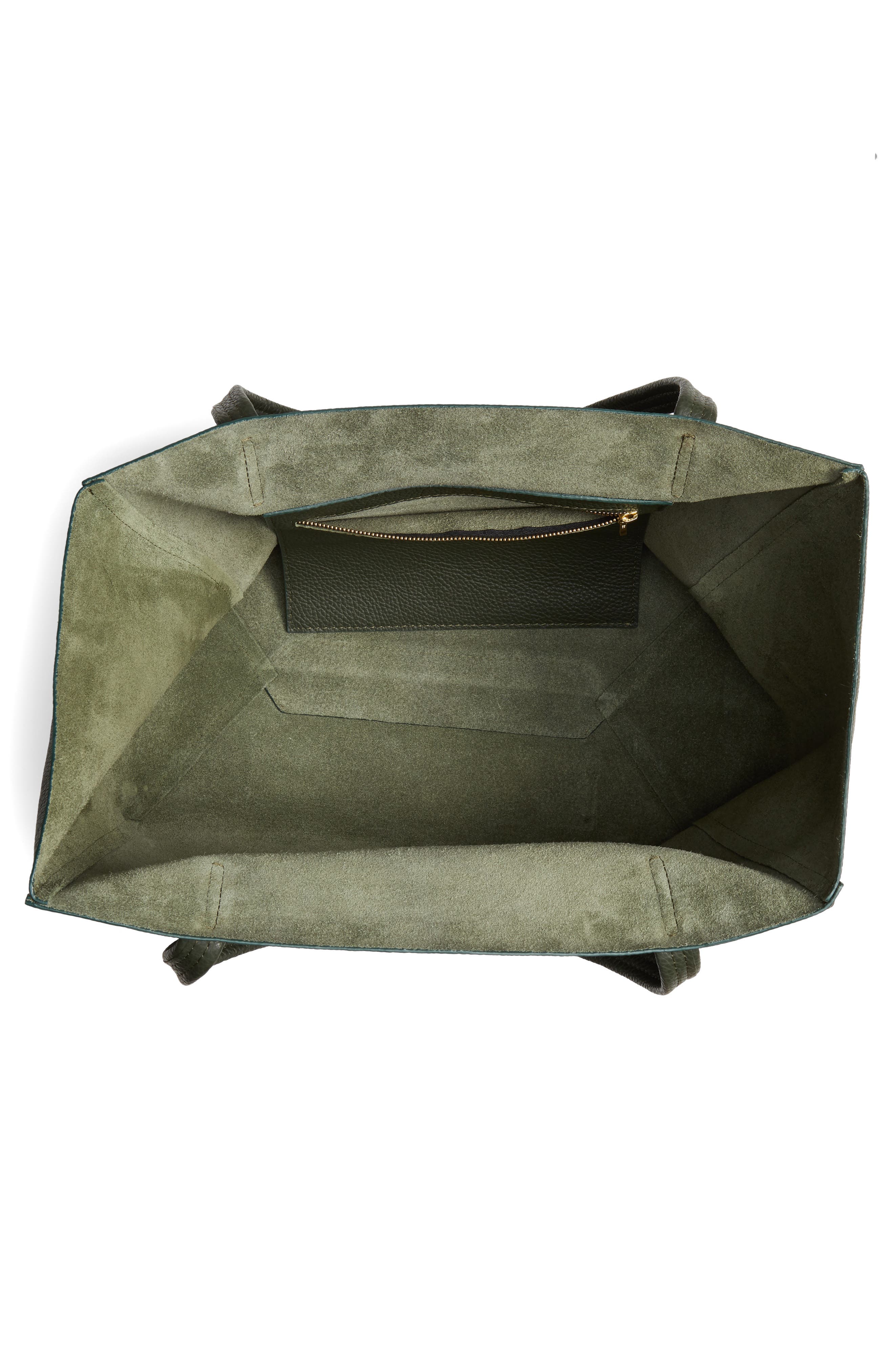 Violet Leather Tote, Alternate, color, DARK GREEN