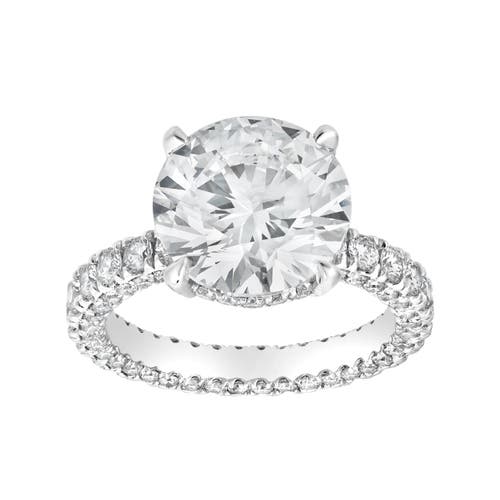 Luvmyjewelry Laryssa 14k Gold Round Lab Grown Diamond Hidden Halo Engagement Ring In Metallic