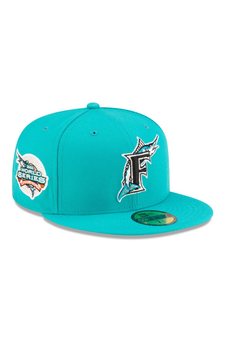 x Diet Starts Monday 59FIFTY Florida Marlins Fitted Baseball Cap, Alternate, color, BLUE/ GREEN