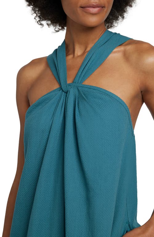 Faherty Bay Twist Seersucker Halter Dress In Colonial Blue