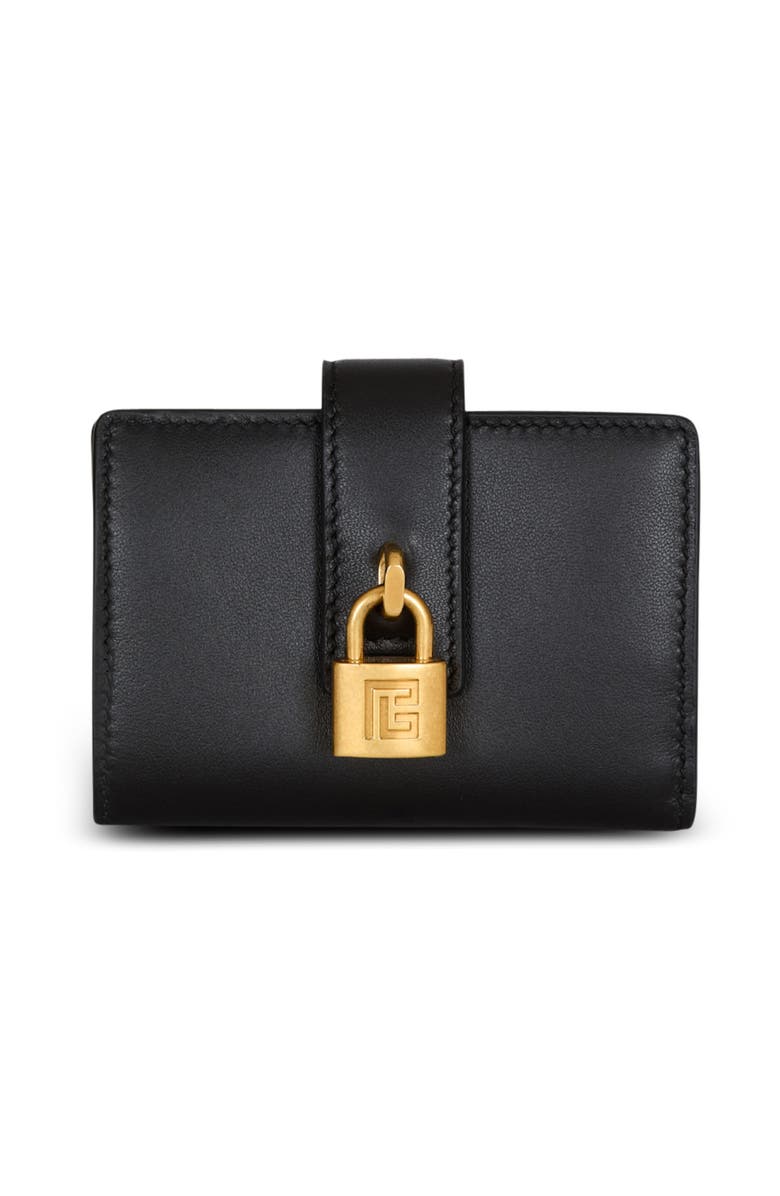 Balmain Pulse leather purse, Main, color, Black