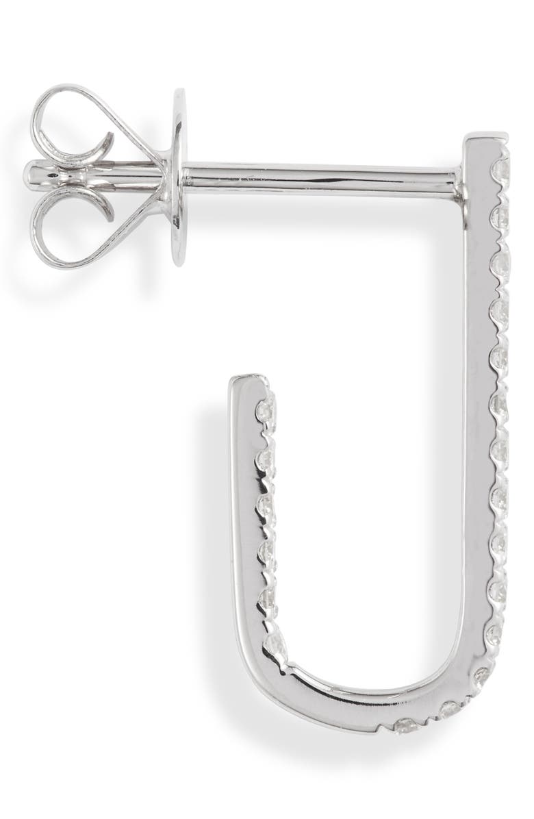 Bony Levy Small Diamond J-Hoop Earrings, Alternate, color,