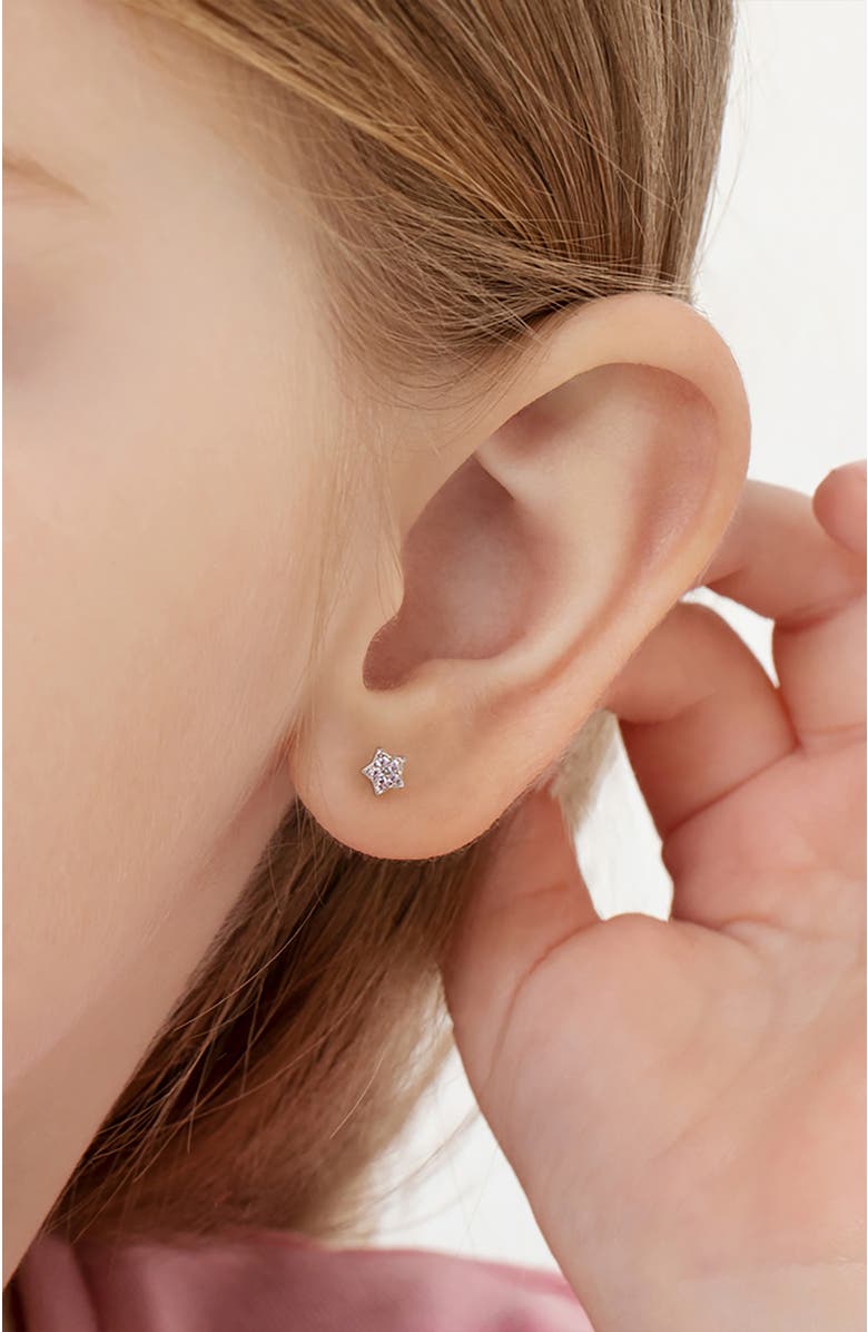 In Season Jewelry Teenie Tiny Star Earrings, Alternate, color, Pink