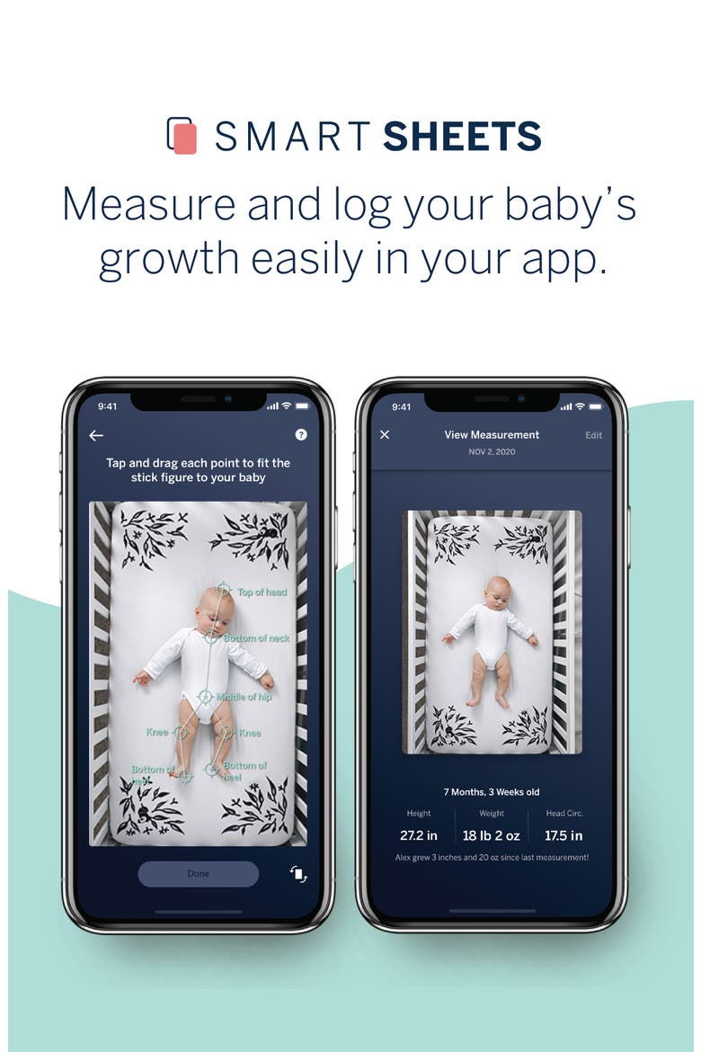 Smart Crib Sheet, Alternate, color, PEBBLE