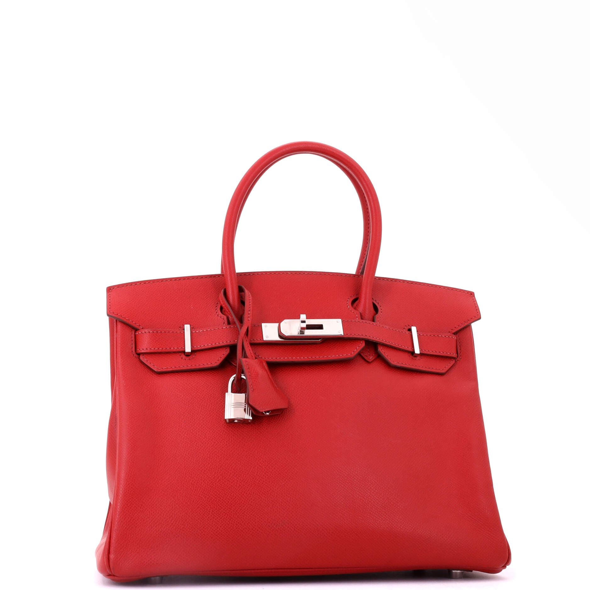 Pre-Owned Hermes Birkin Handbag Red Epsom with Palladium Hardware 25, Alternate, color, Rouge Garance