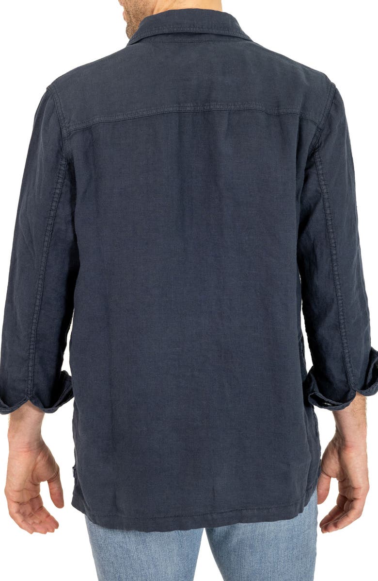 PINO BY PINOPORTE Linen Overshirt, Alternate, color, Navy