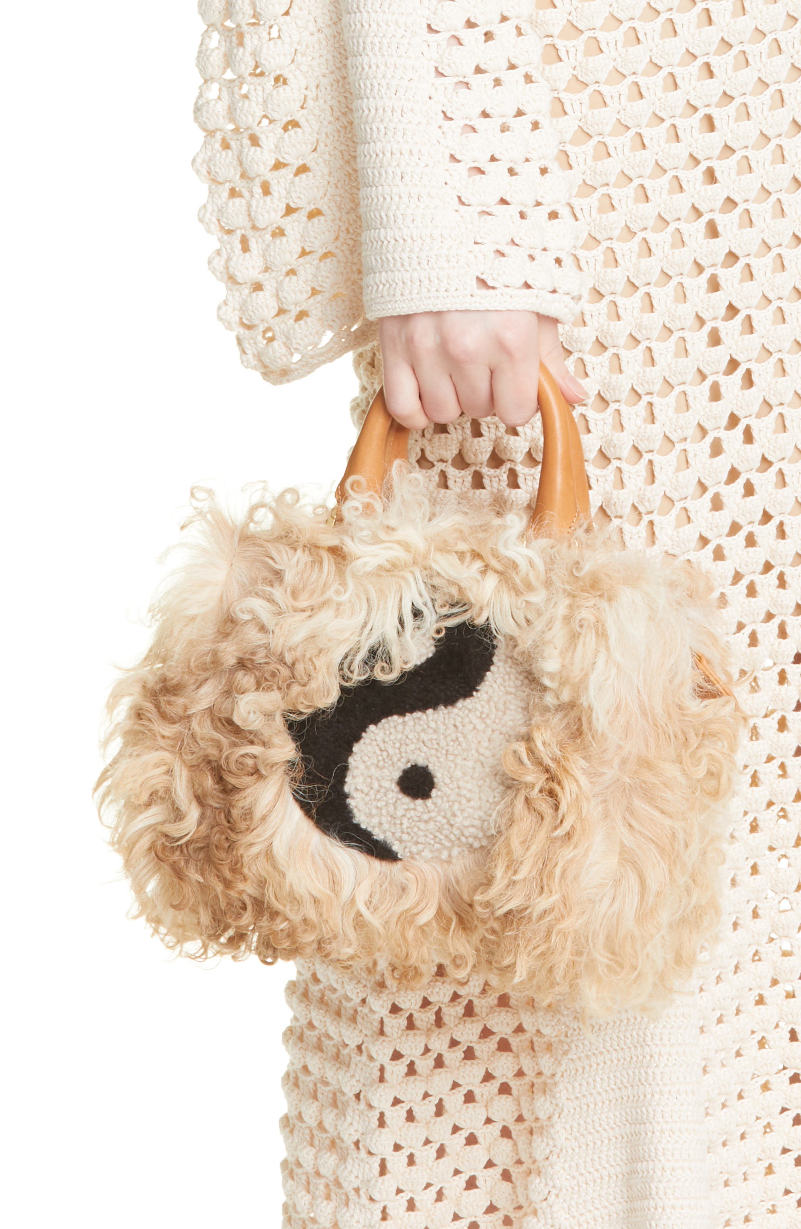 Brother Vellies Mini Island Genuine Shearling Top Handle Bag, Alternate, color, 