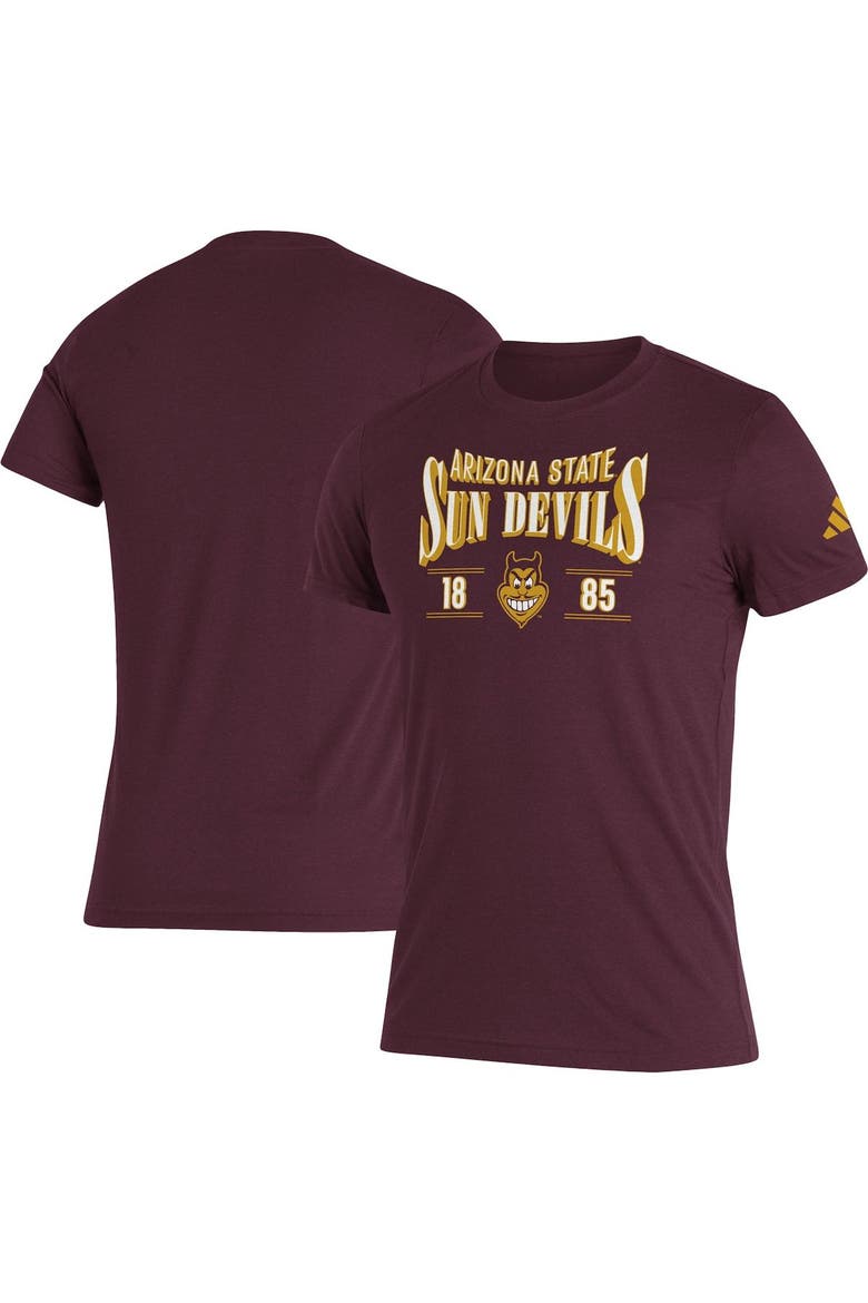 Men's adidas Maroon Arizona State Sun Devils Along The Shadow Tri-Blend T-Shirt, Main, color, Maroon