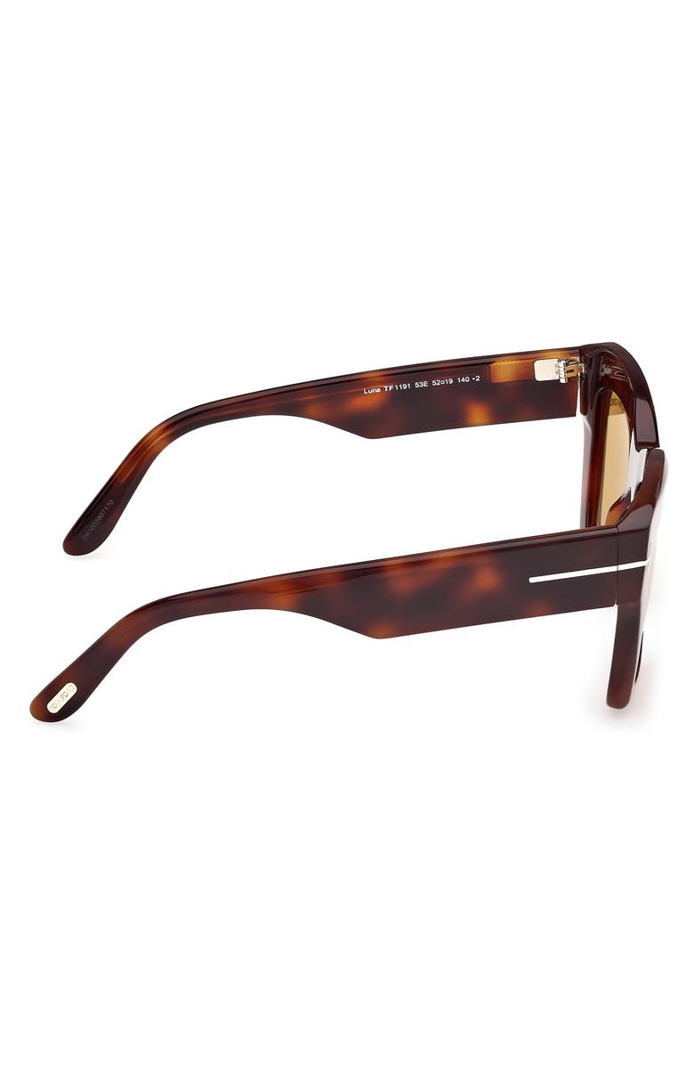 TOM FORD Luna 52mm Butterfly Sunglasses, Alternate, color, Shiny Classic Havana/ Brown