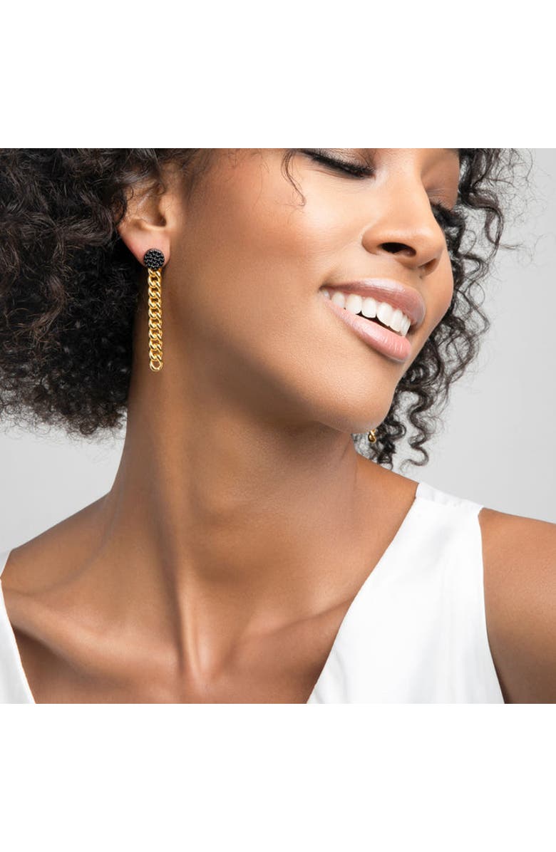 ZARUX Cuban Drop Earrings, Alternate, color, Yellow Gold