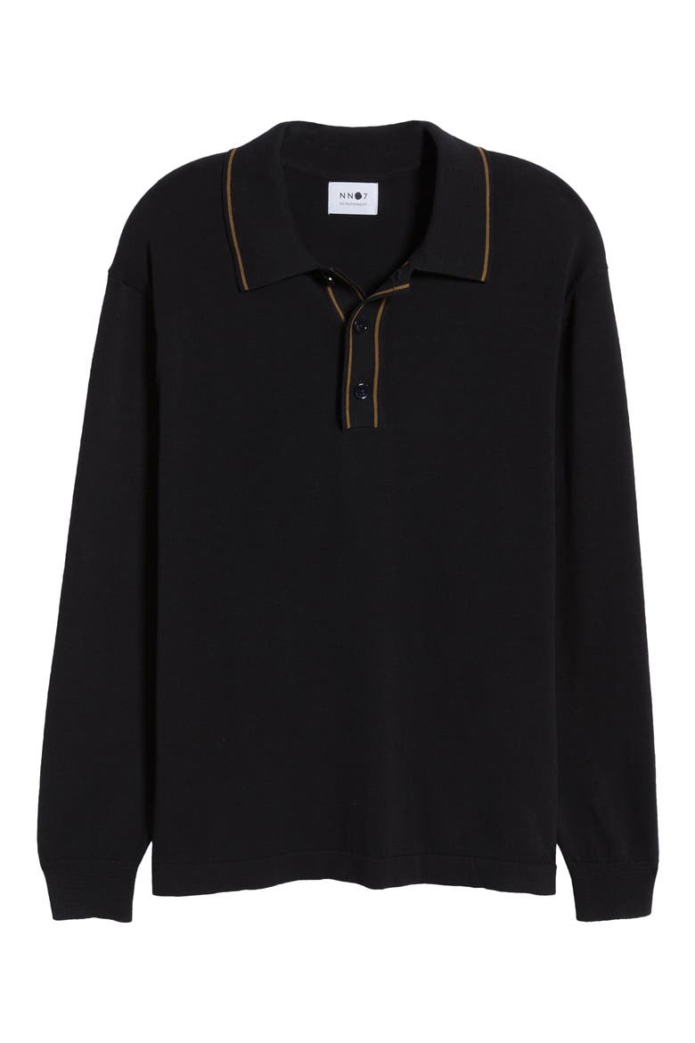Andreas Long Sleeve Polo, Alternate, color, NAVY BLUE