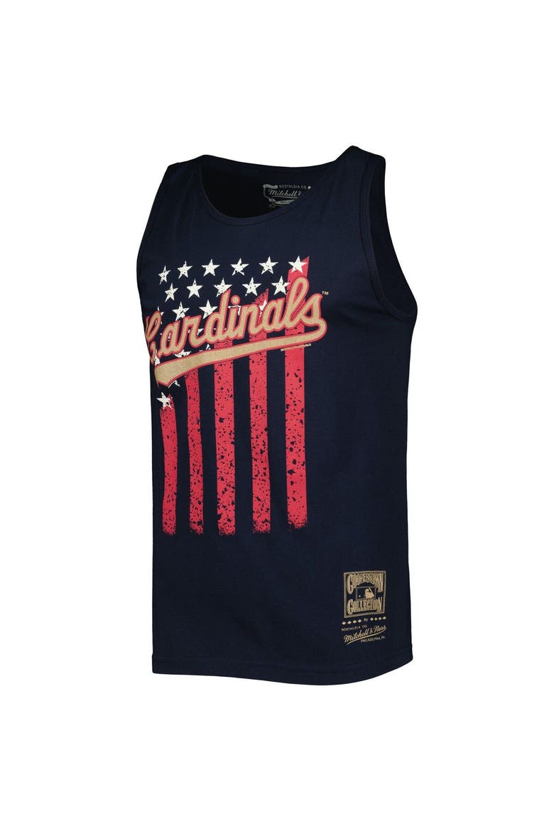 Men's Mitchell & Ness Navy St. Louis Cardinals Cooperstown Collection Stars and Stripes Tank Top, Alternate, color, Navy