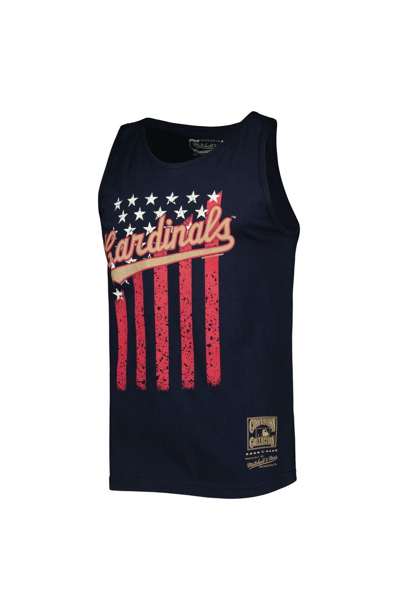 Mitchell & Ness Men's Mitchell & Ness Navy St. Louis Cardinals Cooperstown Collection Stars and Stripes Tank Top, Alternate, color, Navy