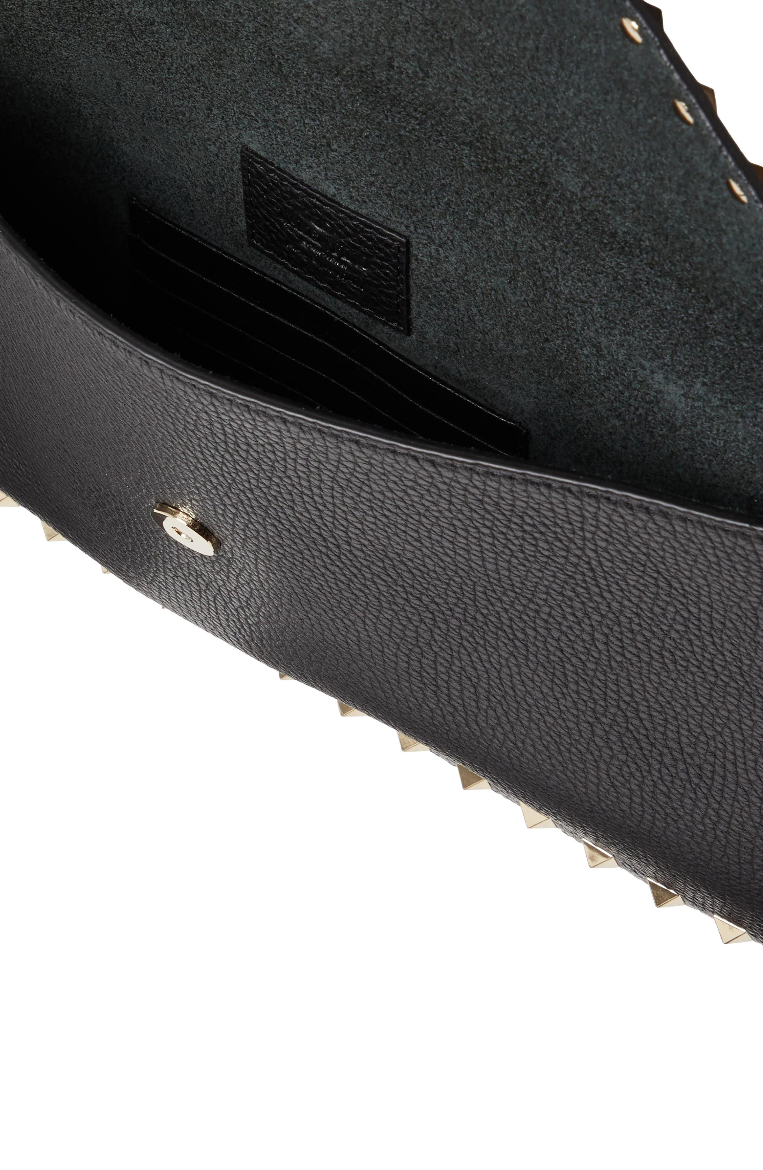 Valentino Garavani Large Rockstud Leather Envelope Pouch, Alternate, color, 