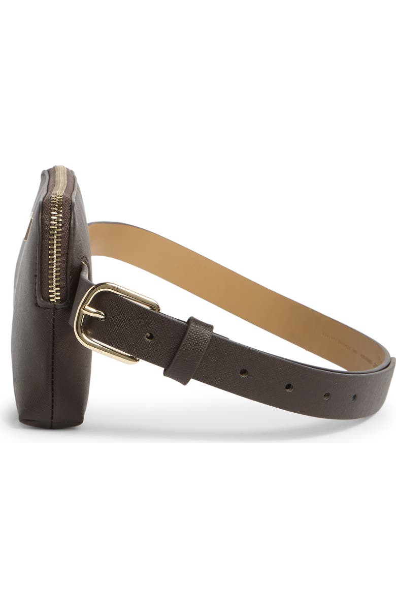 Kate Spade New York saffiano zip top belt bag, Alternate, color, Ganache