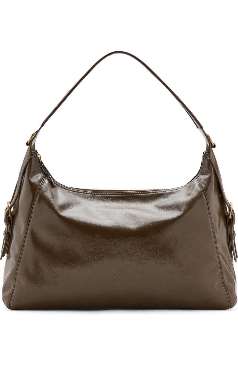 MANGO Buckled Faux Leather Shoulder Bag, Main, color,