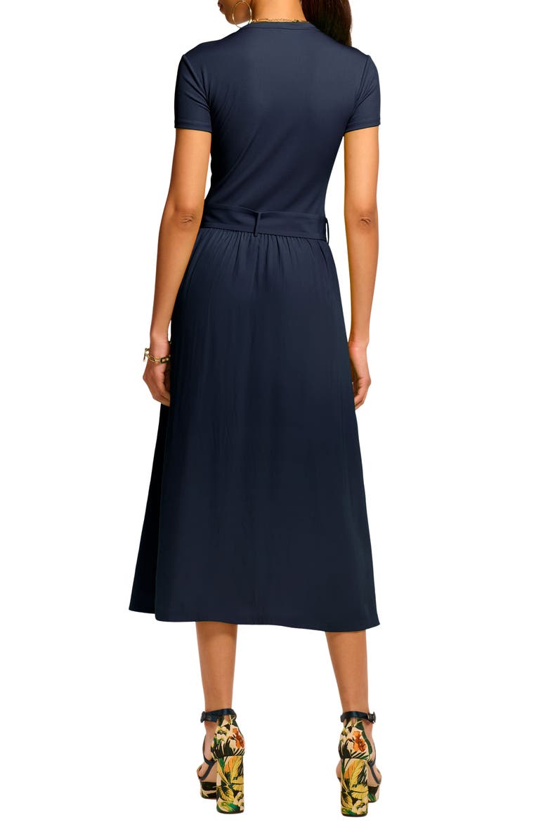 Sylvie Mixed Media Cotton Blend Dress, Alternate, color, SPRING NAVY