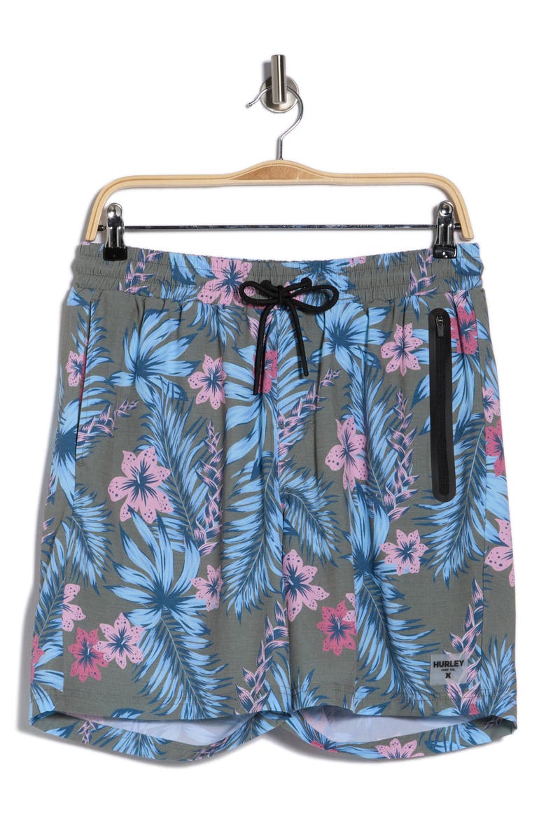 Futura Volley Swim Shorts, Alternate, color, OLIVE/ KHAKI