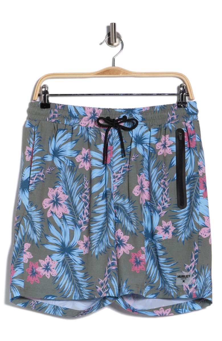 Hurley Futura Volley Swim Shorts, Main, color, Olive/ Khaki