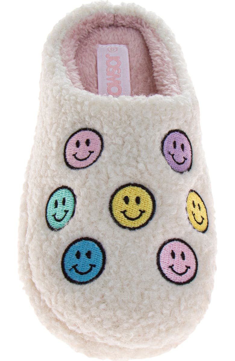 JOSMO Happy & Cozy Scuff Slipper, Alternate, color, White/ Multi