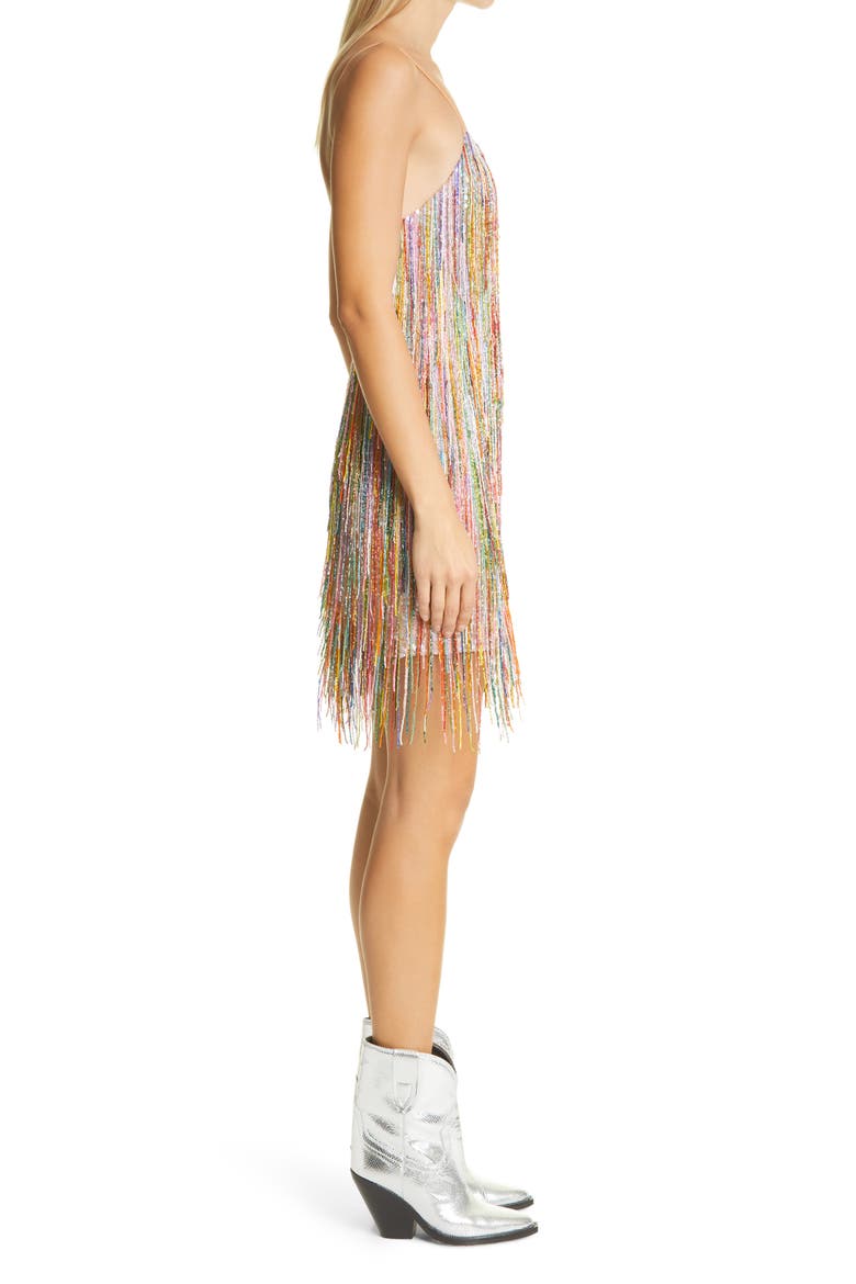 Sequin Beaded Fringe Slip Dress, Alternate, color, MULTI