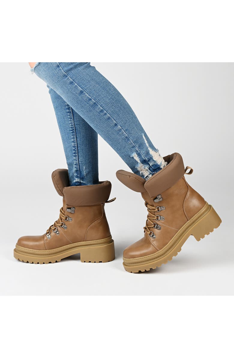 Journee Collection Irrah Lug Sole Boot, Alternate, color, Taupe