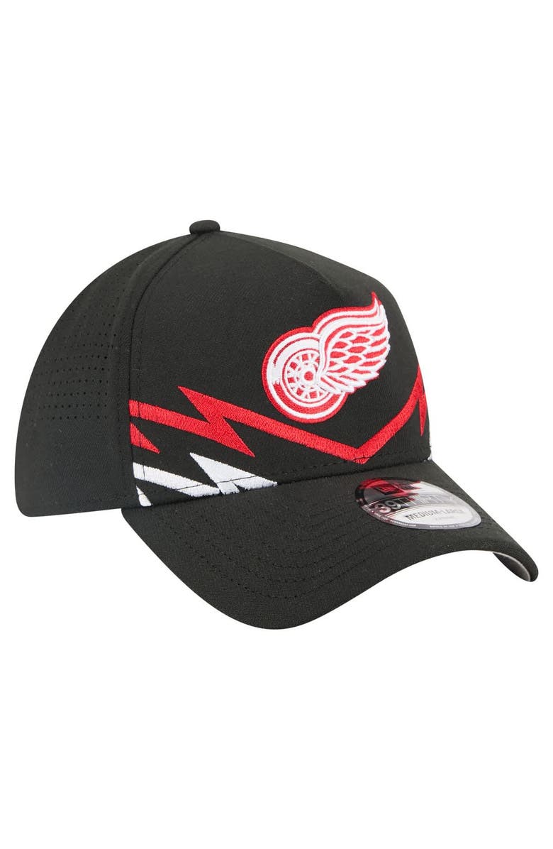 New Era Men
s New Era Black Detroit Red Wings 39THIRTY A-Frame Perforated Flex Hat, Alternate, color, Black
