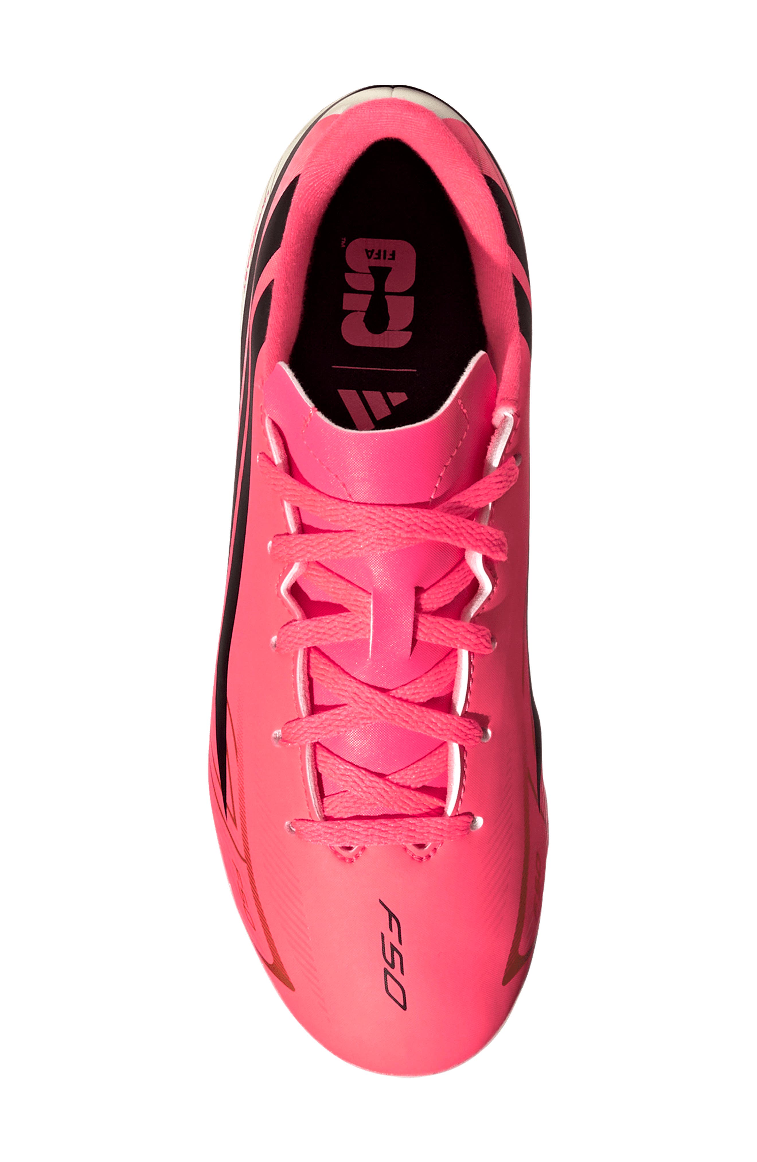 Kids' F50 Hyperfast Club Indoor Soccer Shoe, Alternate, color, TURBO/ BLACK/ GOLD