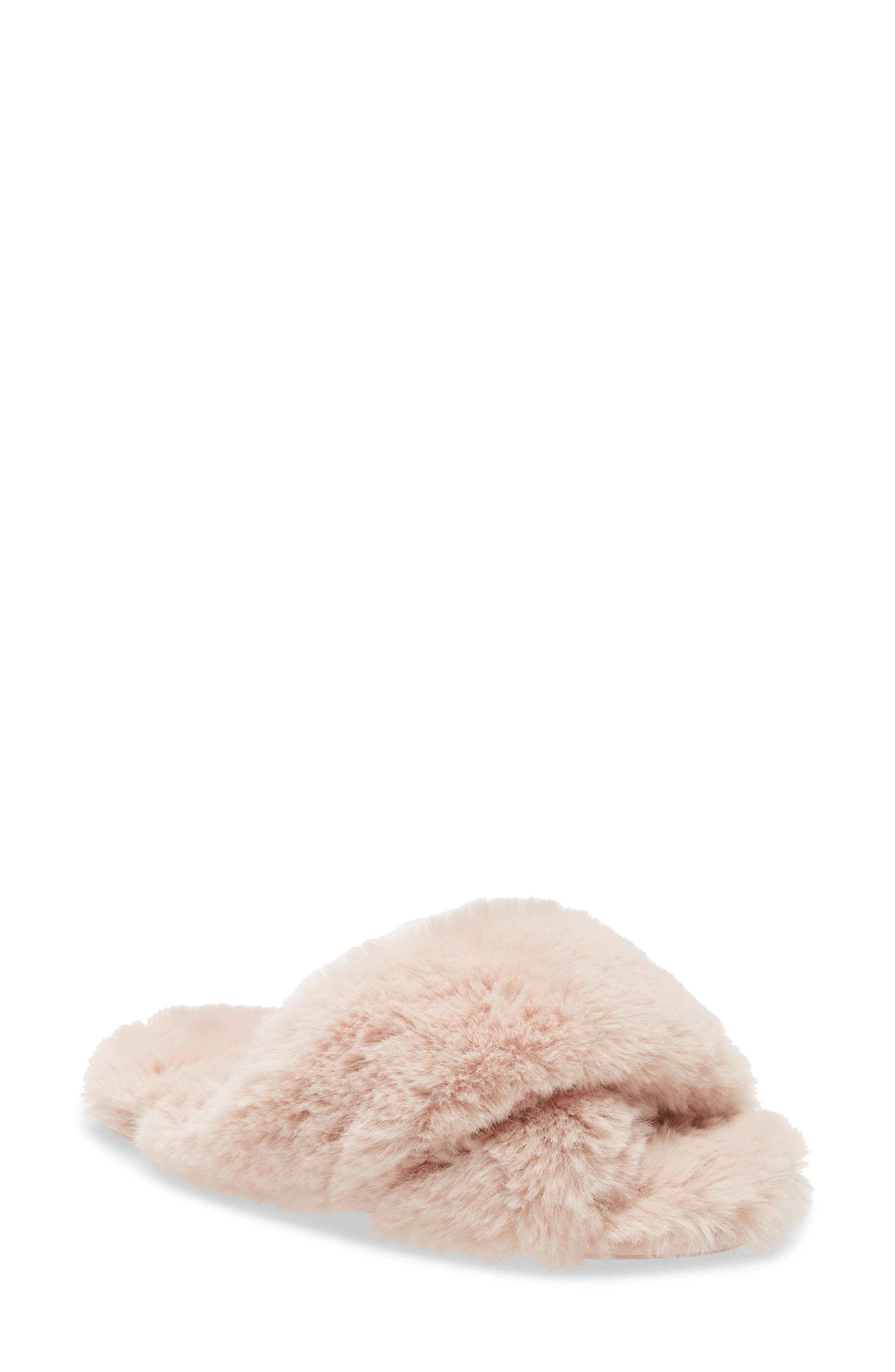 Papinelle Faux Shearling Crossover Slide Slipper, Main, color, 