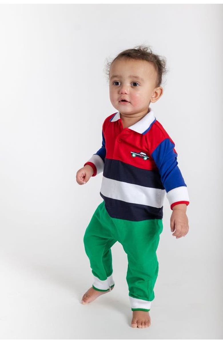 Florence Eiseman Jersey Knit Longall With Race Car, Alternate, color, Multicolor