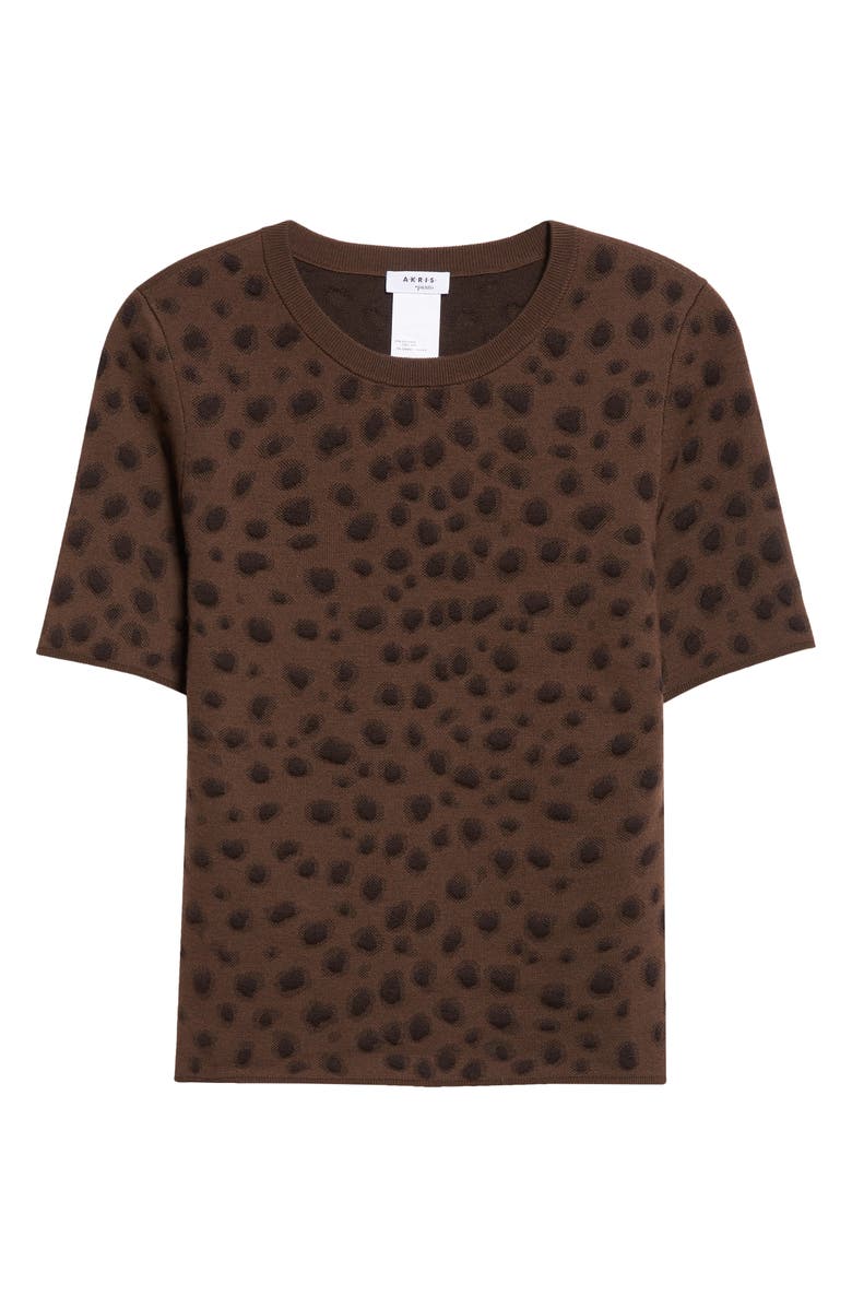 Akris punto Leopard Stretch Wool Sweater, Alternate, color, Hazel-Bark