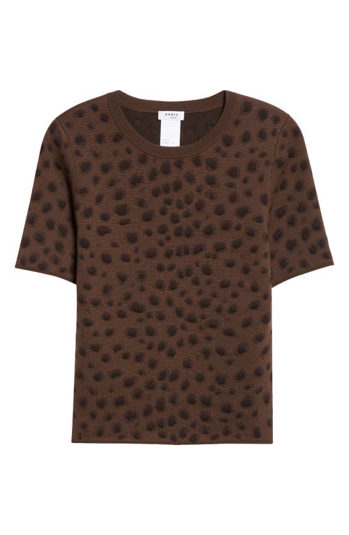 Akris Punto Leopard Jacquard Knit Merino Wool Sweater In Brown