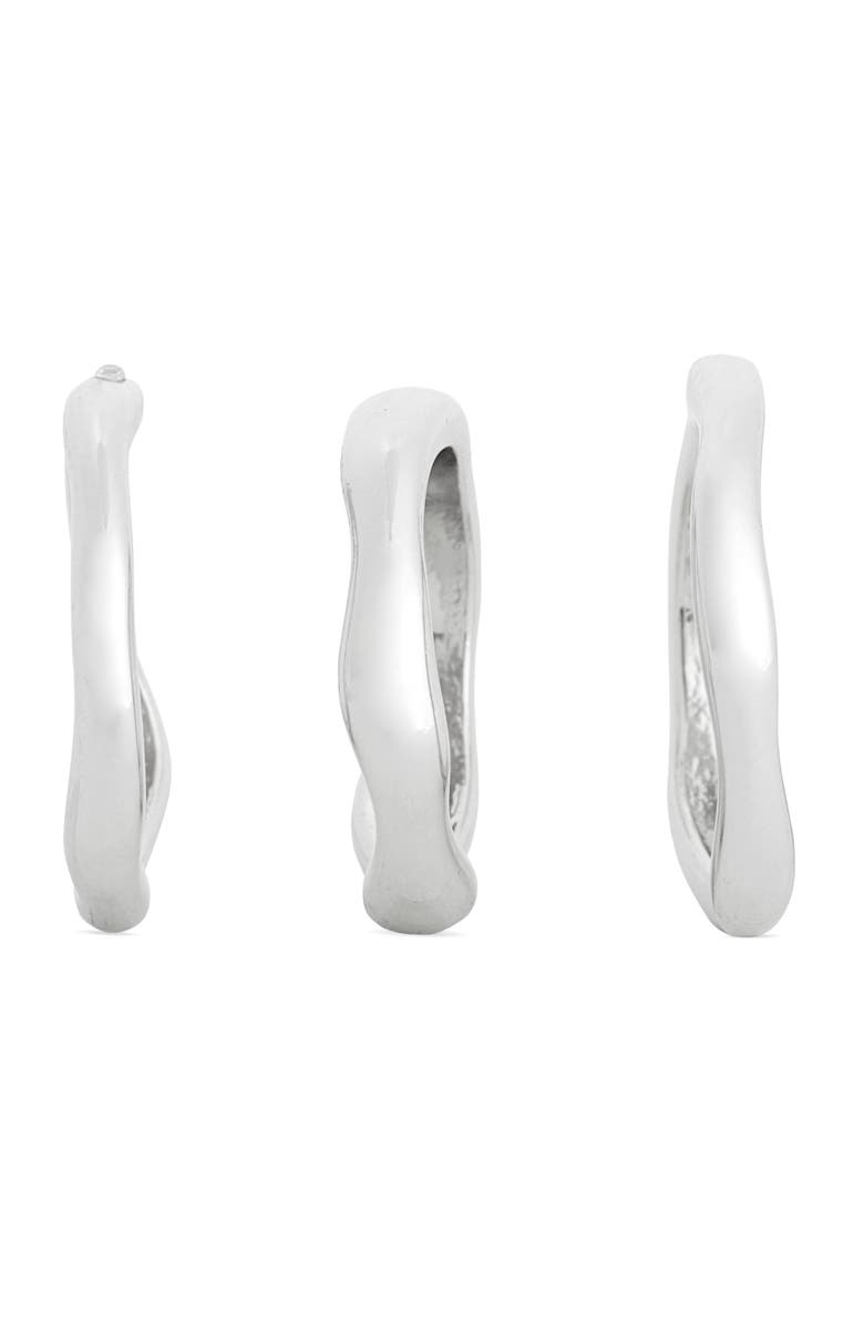NORDSTROM RACK Set of 3 Wavy Band Rings, Alternate, color, 