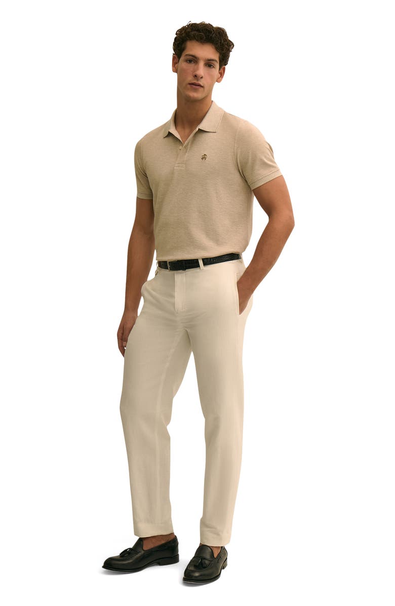 Brooks Brothers Flat Front Straight Leg Linen & Cotton Pants, Alternate, color, Marshmallow