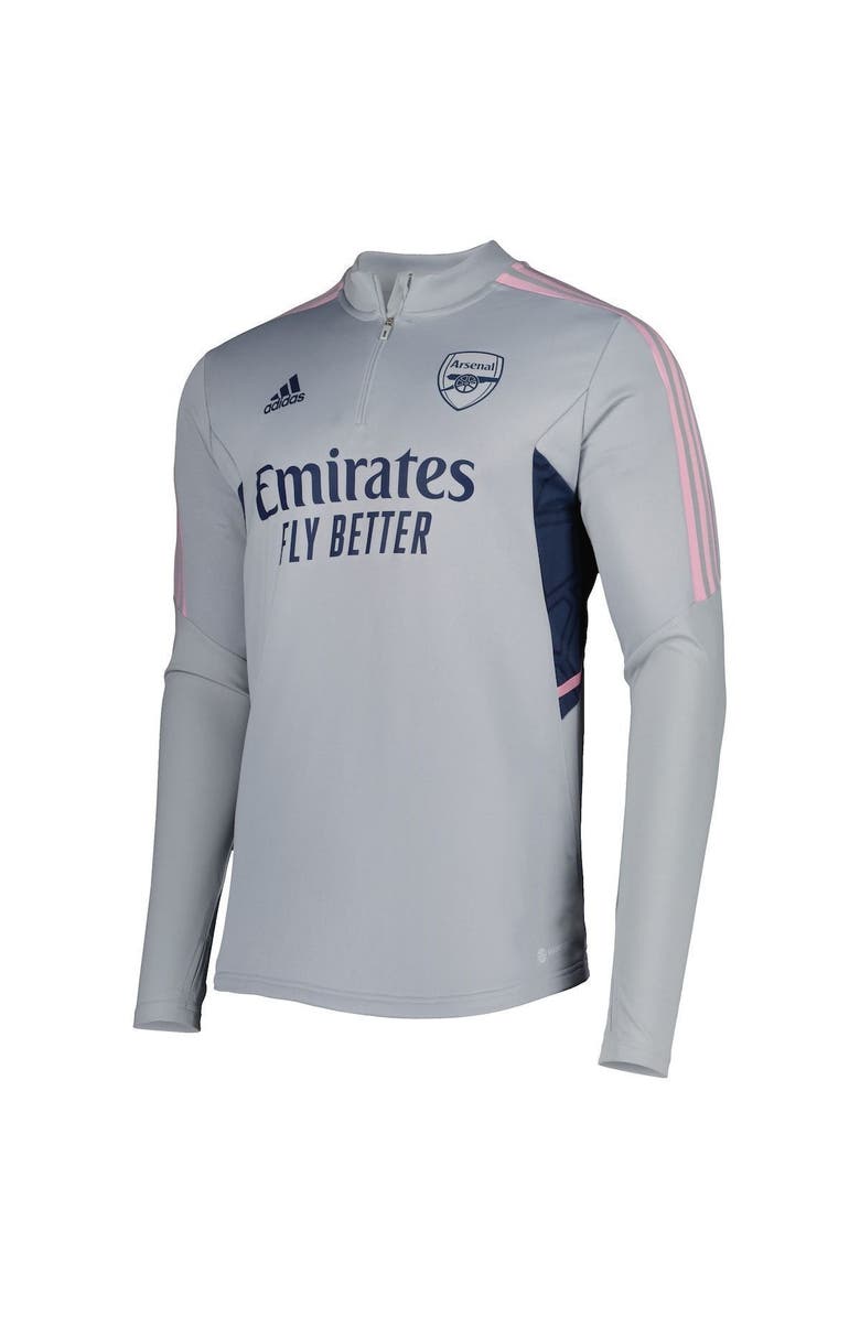adidas Men's adidas Gray Arsenal Team Training AEROREADY Quarter-Zip Top, Alternate, color, 