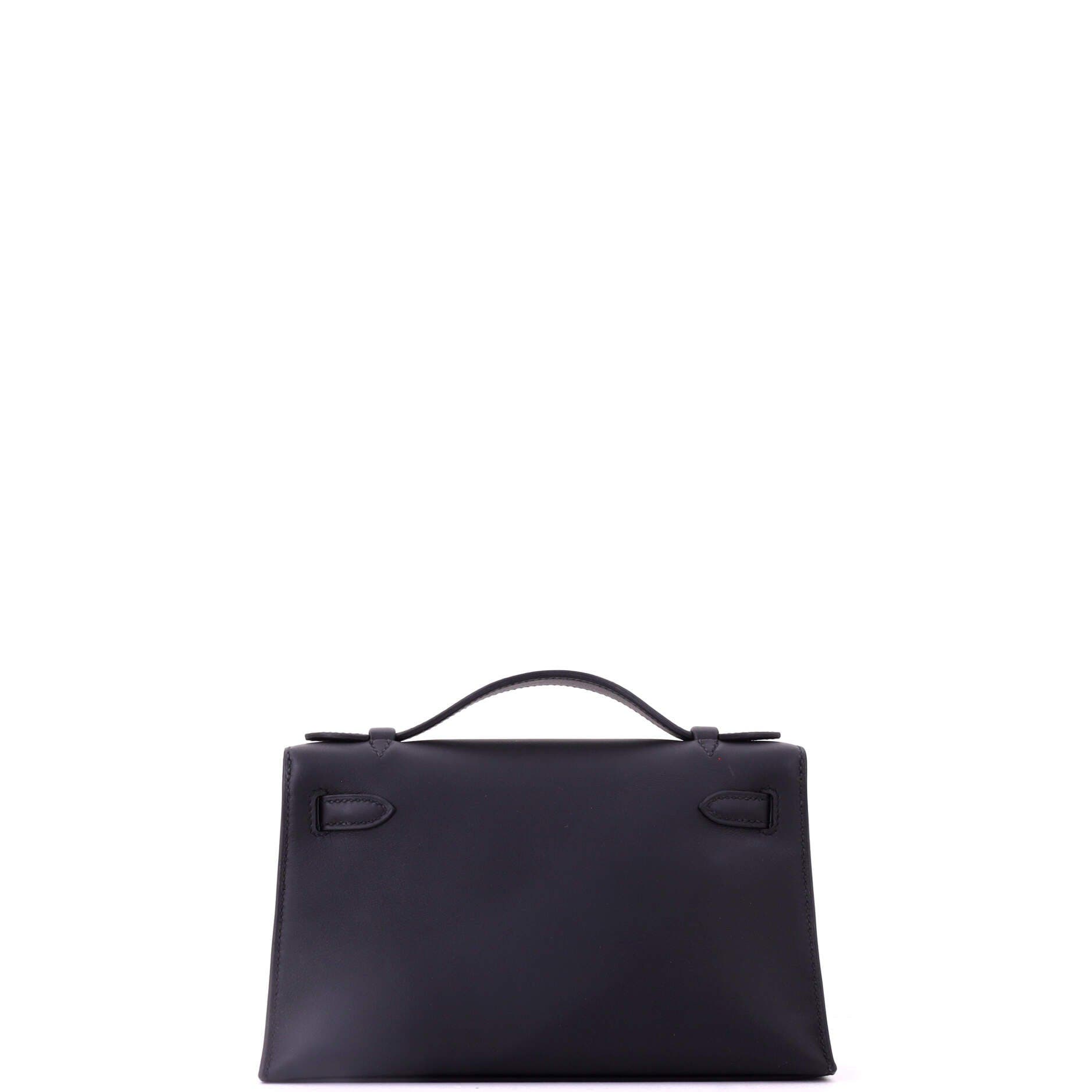 Pre-Owned Hermes Kelly Pochette Swift, Alternate, color, Noir