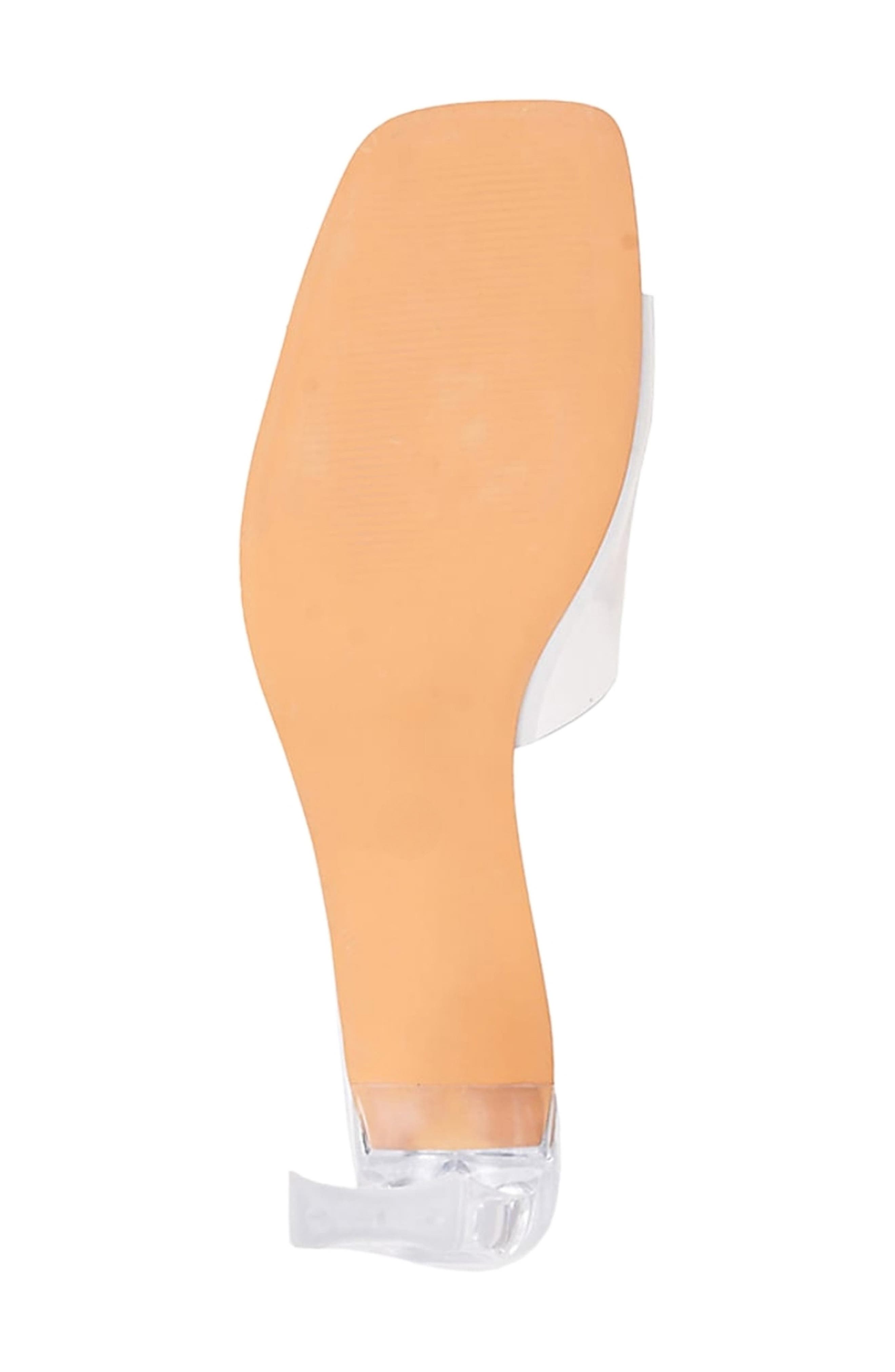 bebe Rhinestone Logo Clear Slide Sandal, Alternate, color, 