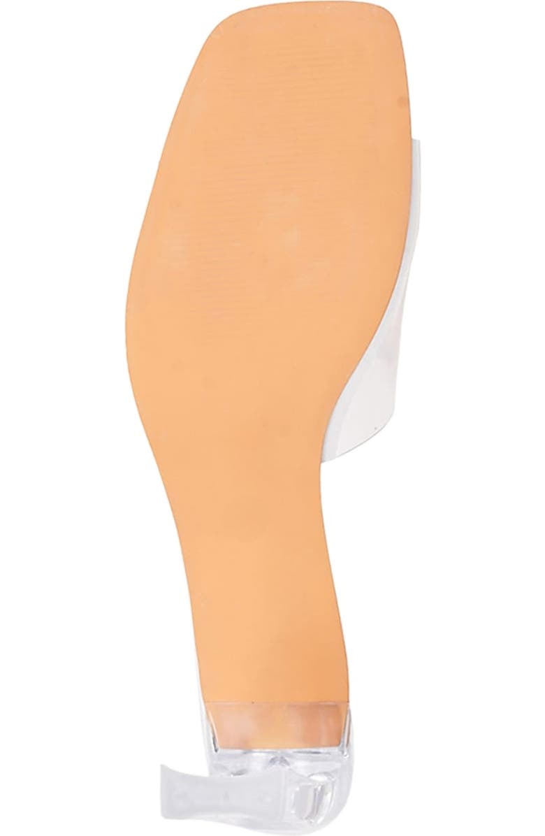 bebe Rhinestone Logo Clear Slide Sandal, Alternate, color,