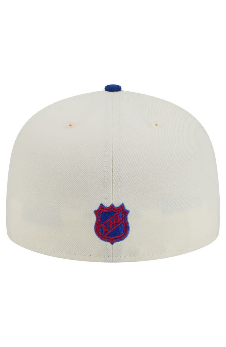 New Era Men's New Era White New York Rangers Chrome Two-Toned 59FIFTY Fitted Hat, Alternate, color, Cream