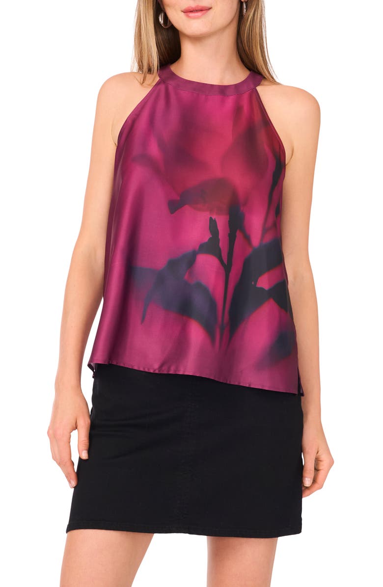 Vince Camuto Print Sleeveless Top, Main, color, Sweet Plum