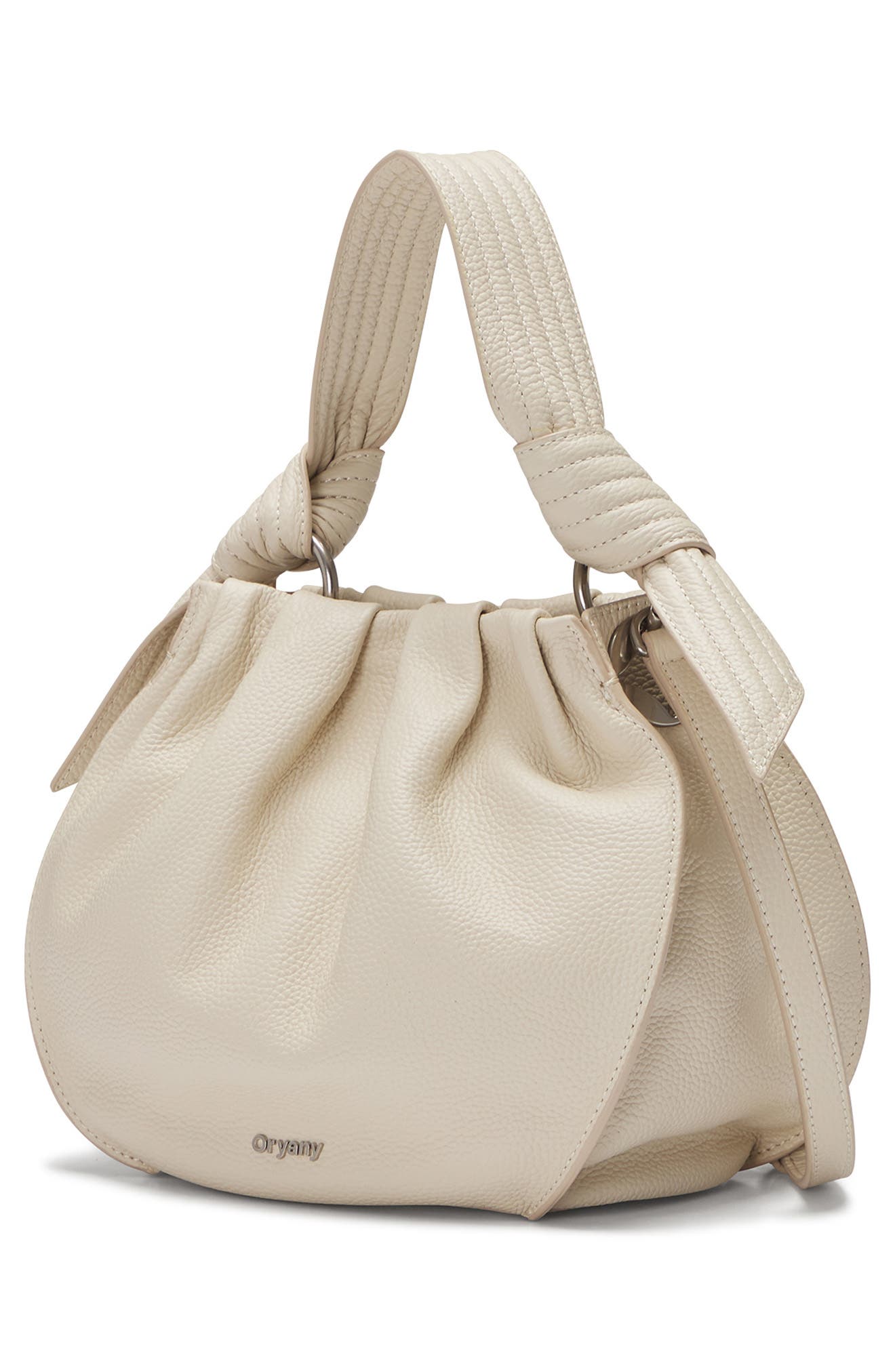 Selena Leather Bucket Bag, Alternate, color, CREAM
