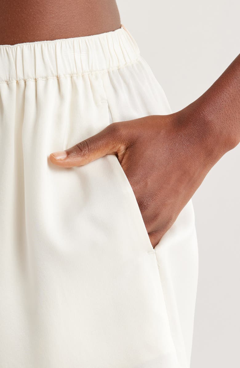 Lunya Washable Silk Button-Up Short Pajamas, Alternate, color, Tranquil White