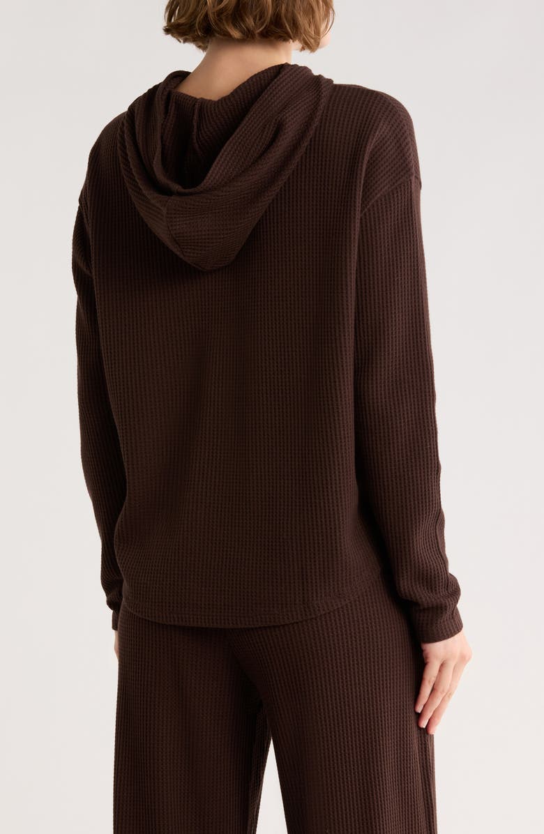 Z by Zella Reset Waffle Stitch Hoodie, Alternate, color, Brown Mole