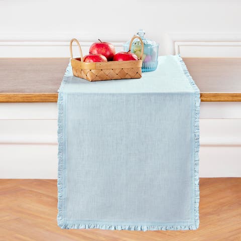 Linen Table Runner for Dining Table, Holiday and Everyday Table Decor - Juliette Ruffle