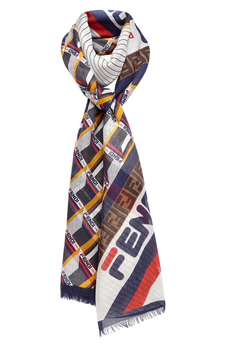 Fendi x FILA Print Maxi Stole, Alternate, color,