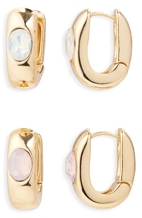 Set of 2 Huggie Hoop Earrings