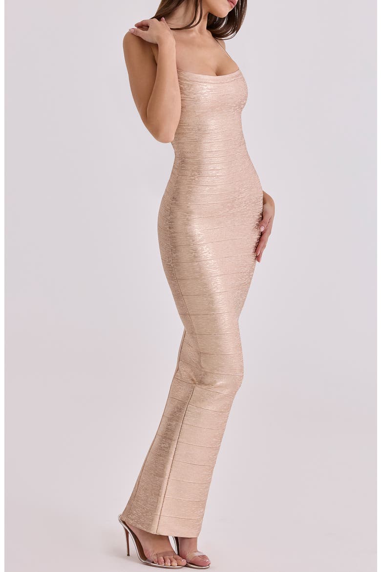 The Body Bandage Maxi Dress, Alternate, color, CHAMPAGNE
