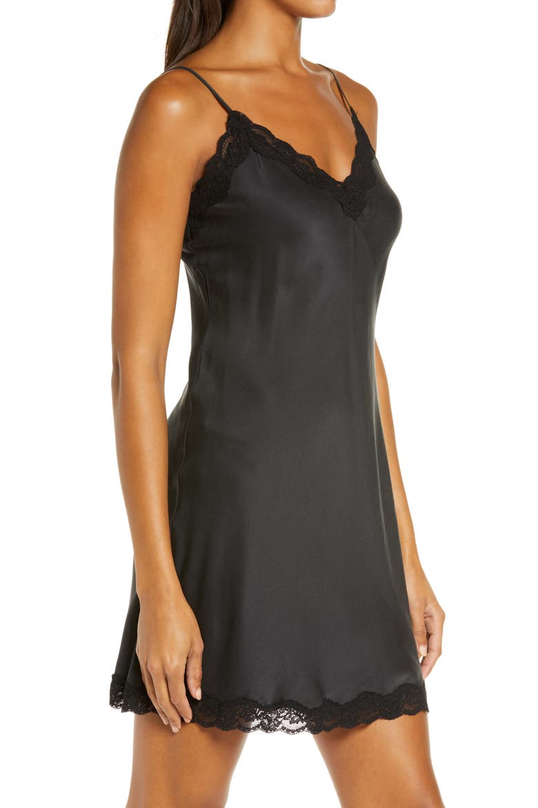 Pure Silk Chemise, Alternate, color, BLACK