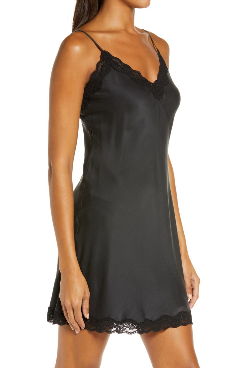 Papinelle Pure Silk Chemise, Alternate, color, Black