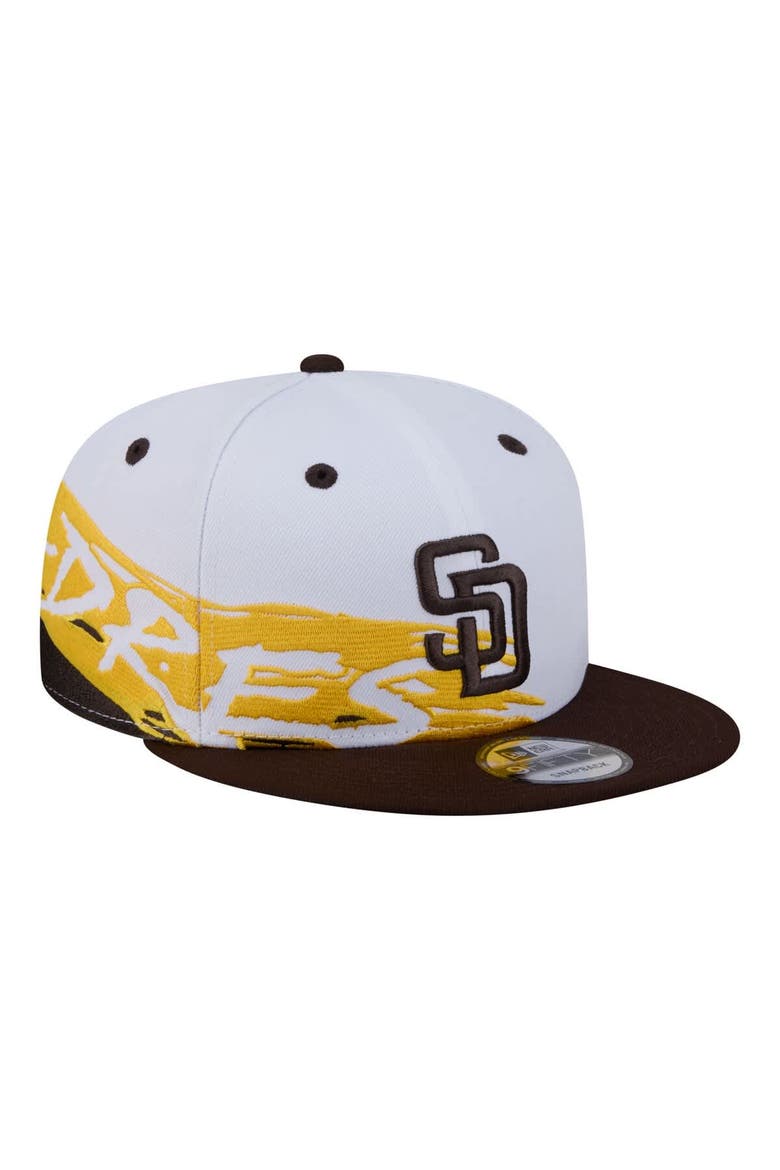 Men's New Era White/Brown San Diego Padres 9FIFTY Snapback Hat, Main, color, White